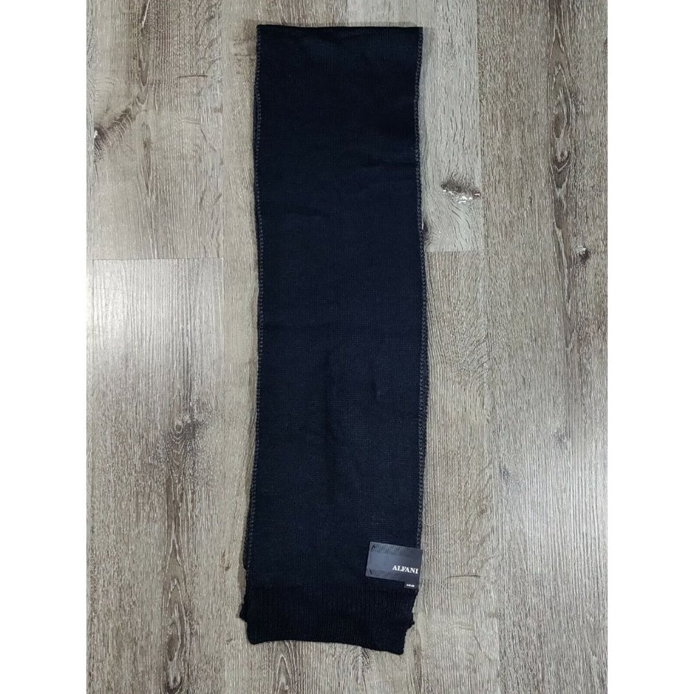 Alfani Mens Reversible Scarf Black